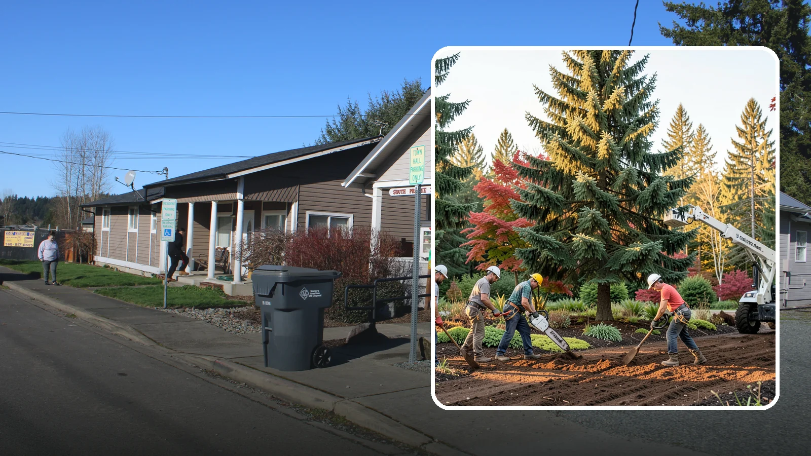 Compost spreading in South Prairie, Pierce County, WA - The application of compost to improve soil.