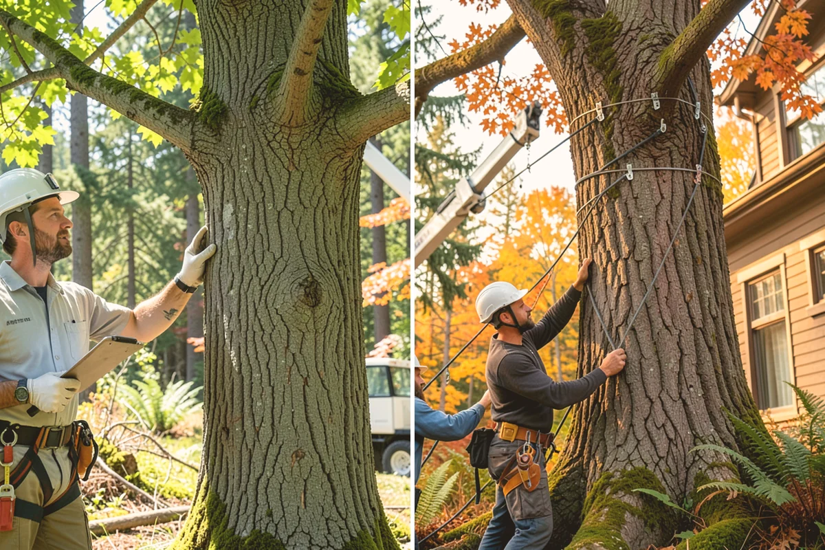 Compost spreading in Stanwood, Snohomish County, WA - Inspect the tree and its site