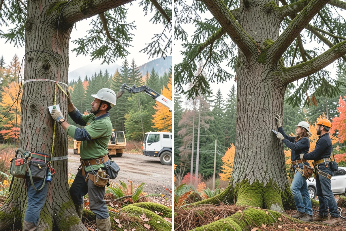 Compost spreading in Steilacoom, Pierce County, WA - Inspect the tree and its site