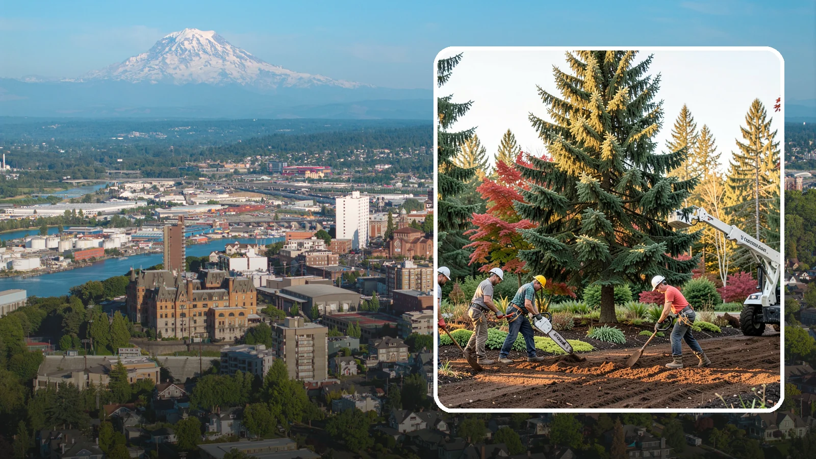 Compost spreading in Tacoma, Pierce County, WA - The application of compost to improve soil.