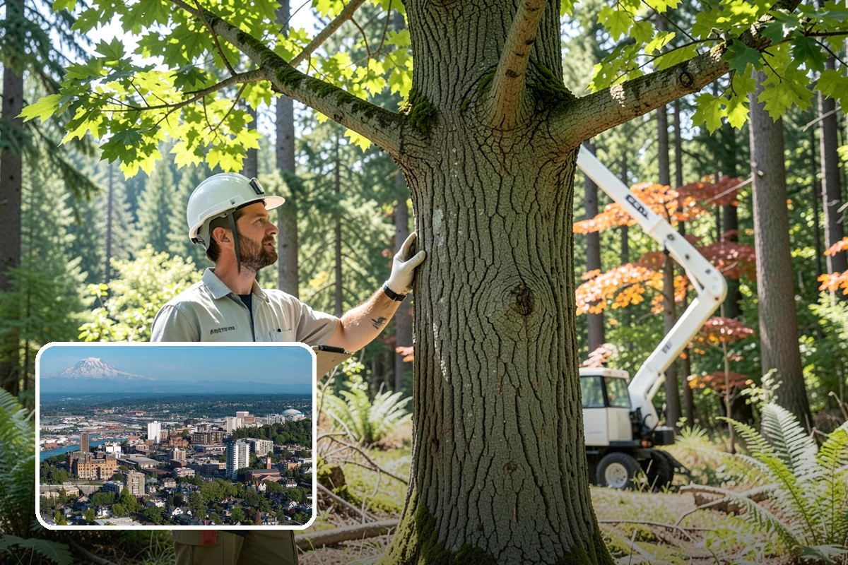 Compost spreading in Tacoma, Pierce County, WA - Supports long-term tree health and stability