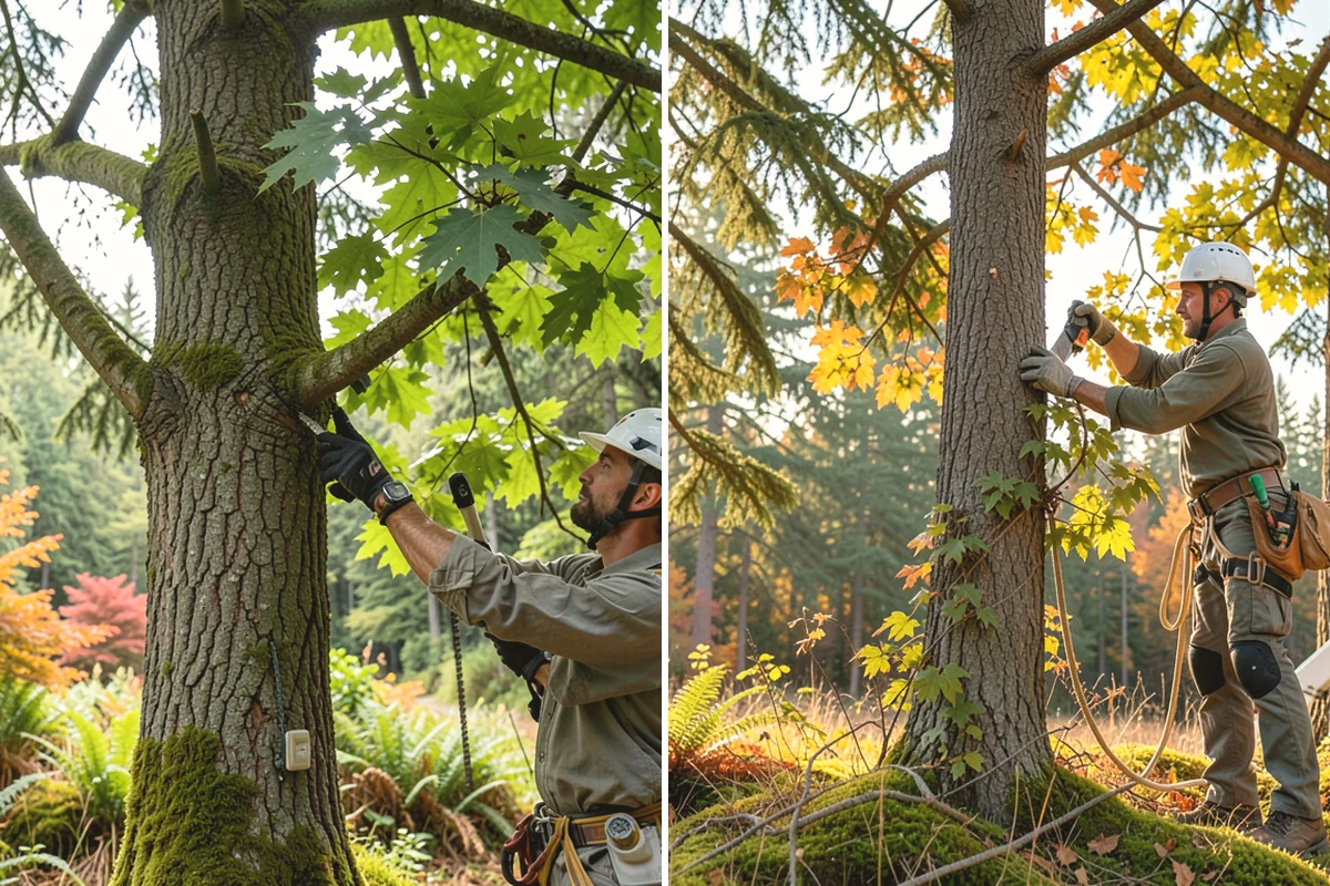 Compost spreading in Tukwila, King County, WA - Inspect the tree and its site