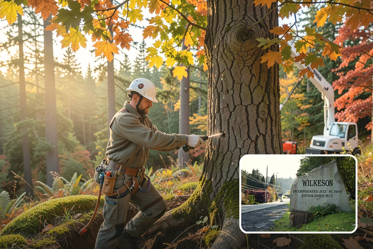 Compost spreading in Wilkeson, Pierce County, WA - Supports long-term tree health and stability