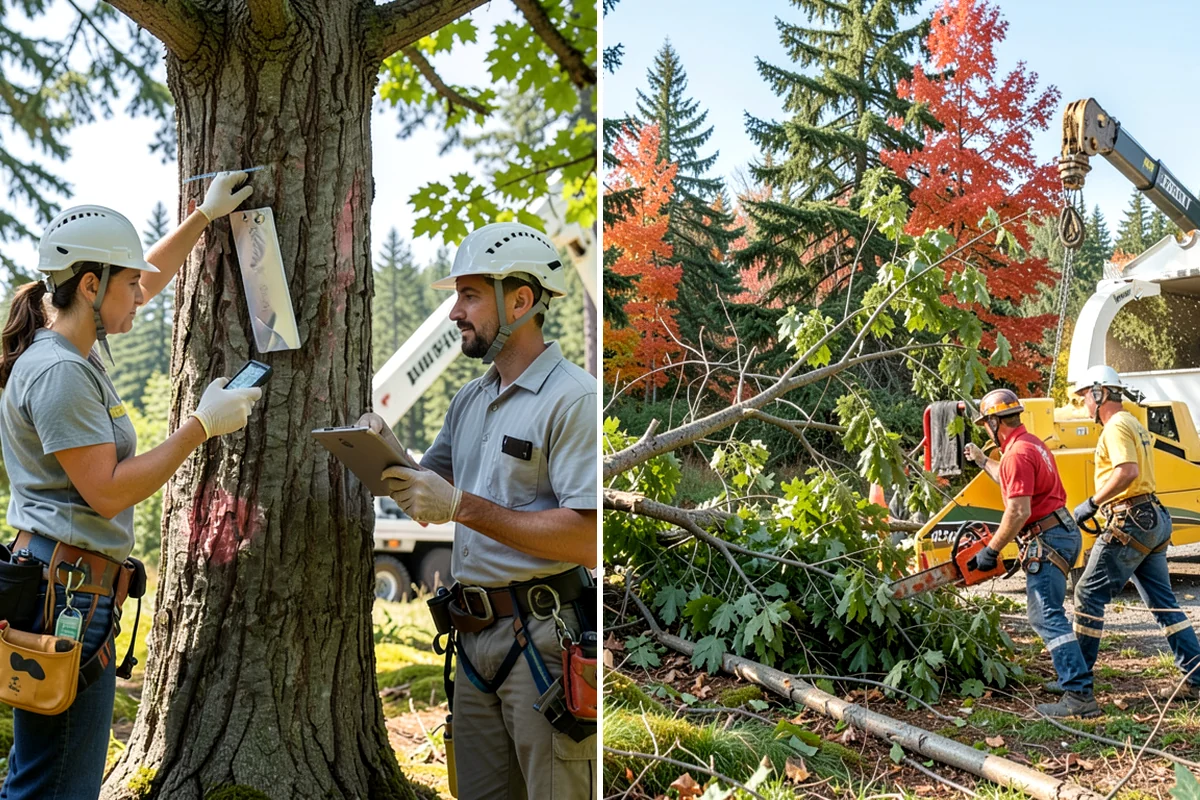 Confined-space tree removal in Arlington, Snohomish County, WA - On-site assessment and hazard evaluation
