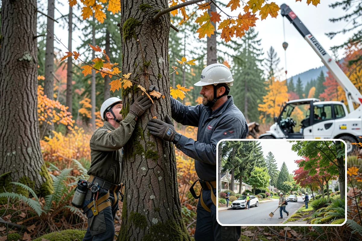 Confined-space tree removal in Beaux Arts Village, King County, WA - Removes safety hazards and reduces liability