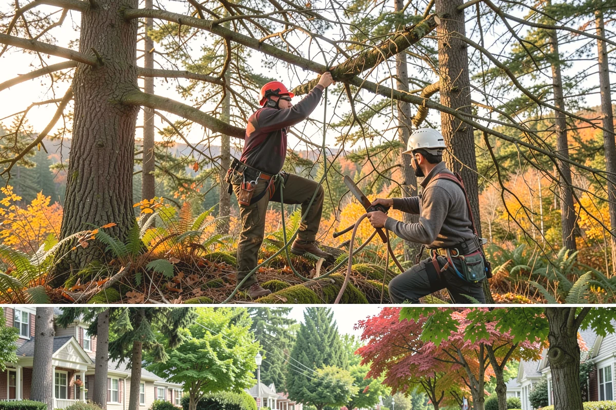 Confined-space tree removal in Beaux Arts Village, King County, WA - This service can be performed year-round in the Puget Sound climate but requires extra caution during wet seasons when ground...