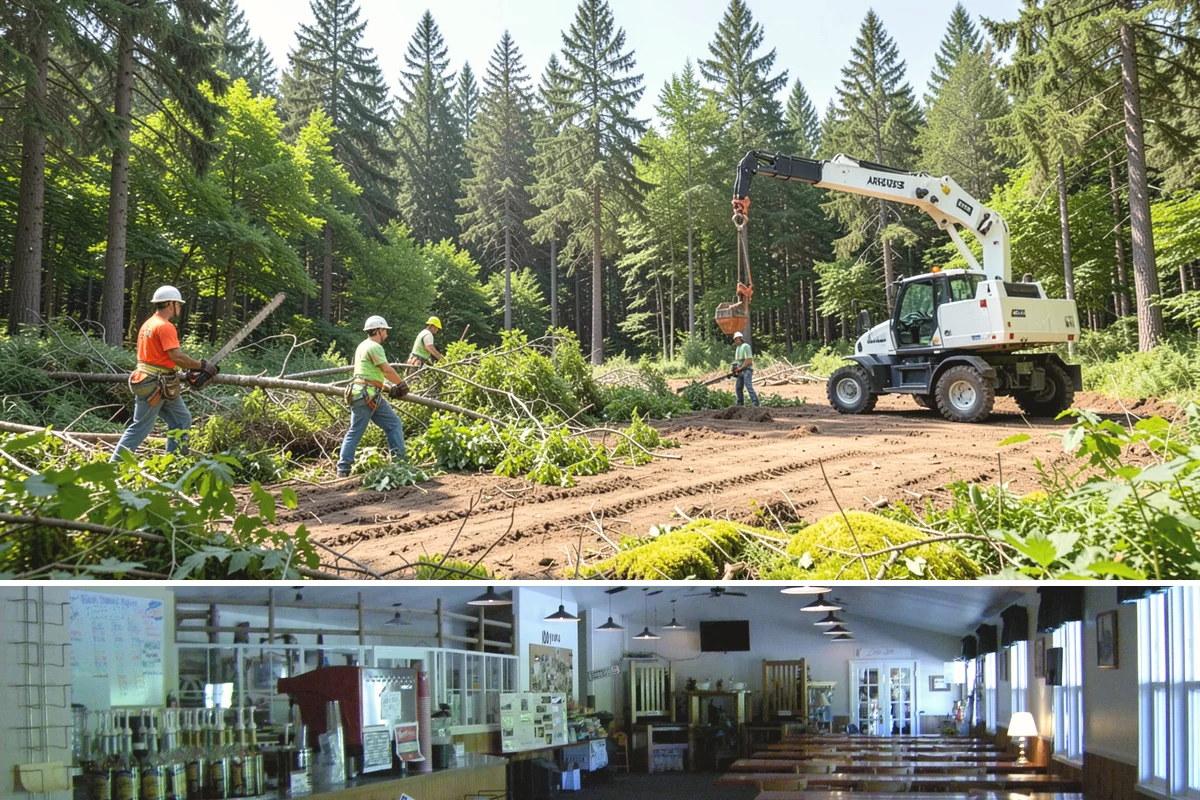 Confined-space tree removal in Black Diamond, King County, WA - This service can be performed year-round in the Puget Sound climate but requires extra caution during wet seasons when ground...