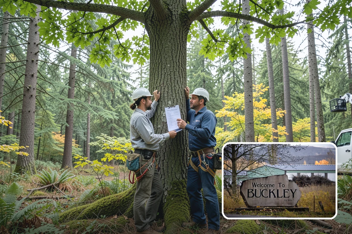 Confined-space tree removal in Buckley, Pierce County, WA - Removes safety hazards and reduces liability