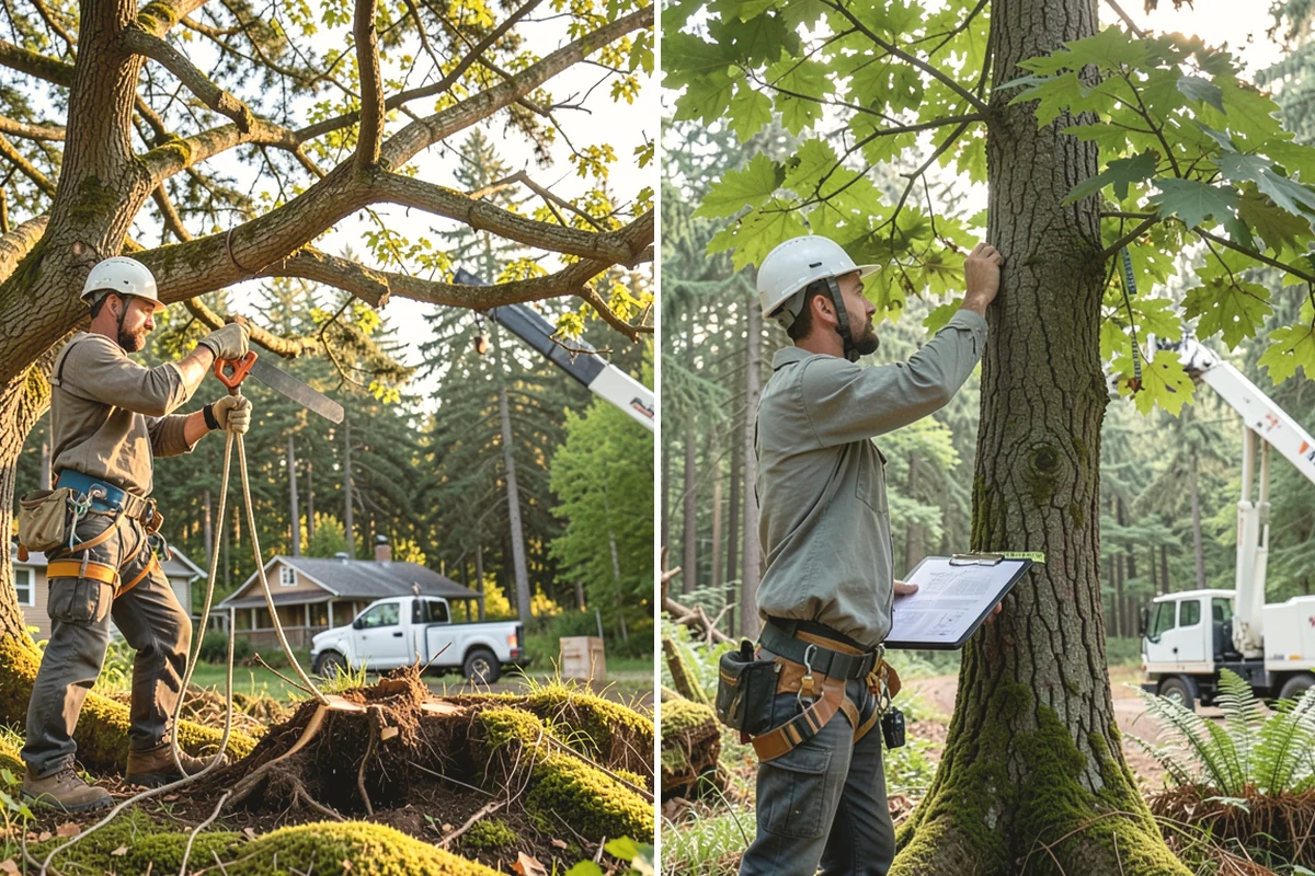 Confined-space tree removal in Burien, King County, WA - On-site assessment and hazard evaluation