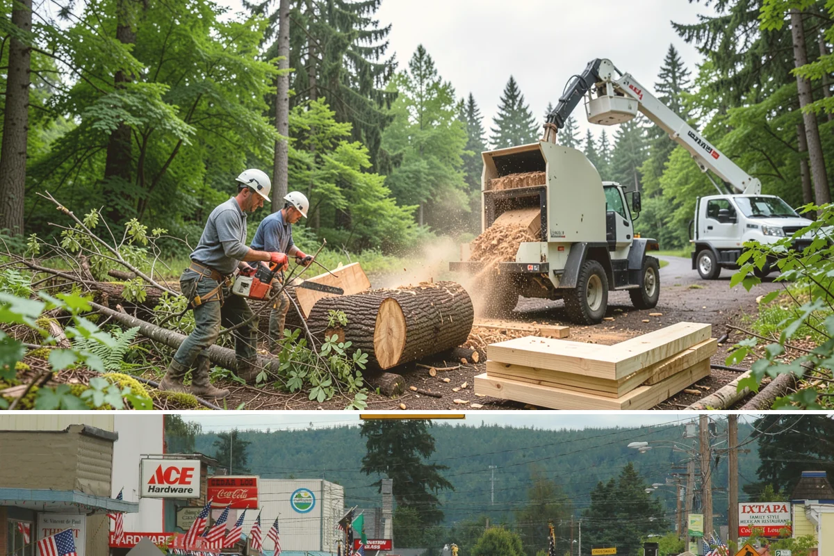 Confined-space tree removal in Carnation, King County, WA - This service can be performed year-round in the Puget Sound climate but requires extra caution during wet seasons when ground...