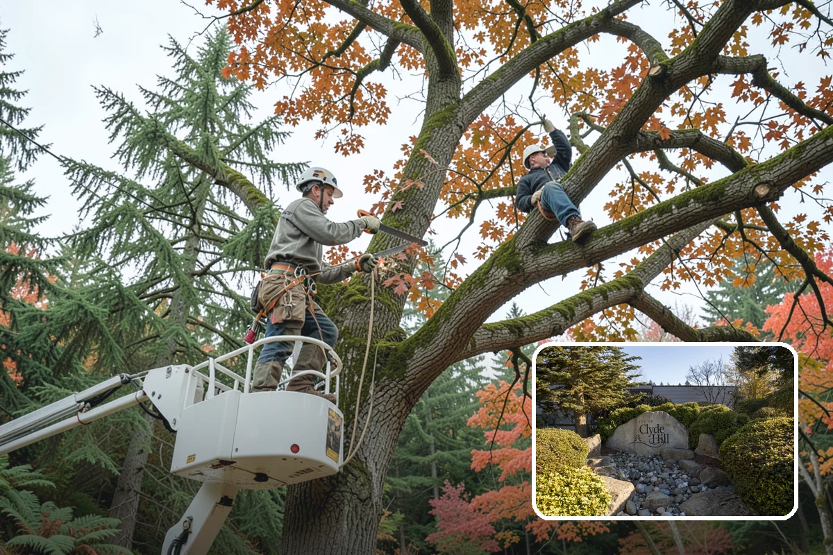 Confined-space tree removal in Clyde Hill, King County, WA - Removes safety hazards and reduces liability