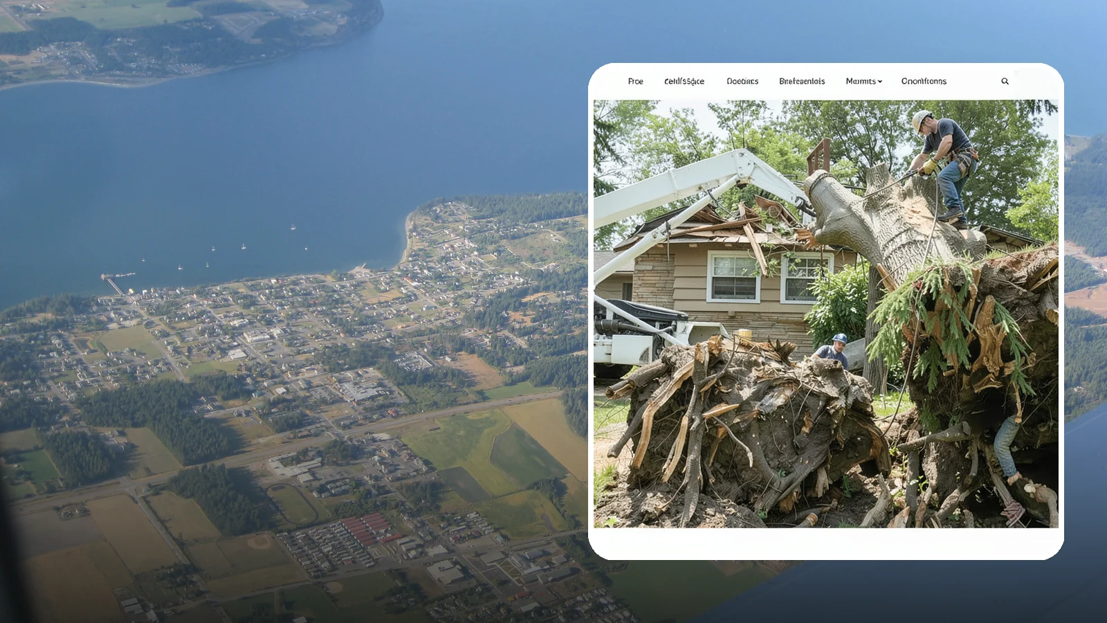 Confined-space tree removal in Coupeville, Island County, WA - The careful dismantling of trees in tight or restricted areas.