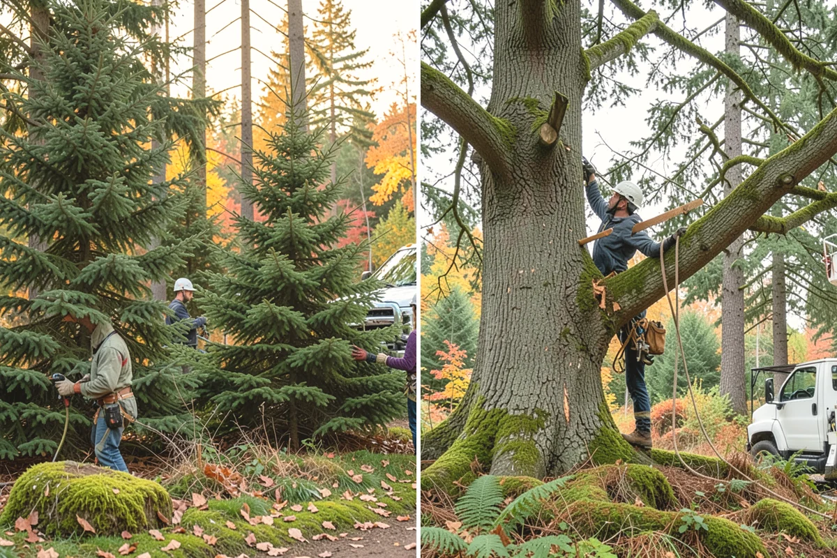 Confined-space tree removal in Covington, King County, WA - On-site assessment and hazard evaluation