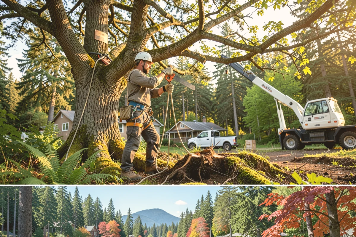 Confined-space tree removal in Covington, King County, WA - This service can be performed year-round in the Puget Sound climate but requires extra caution during wet seasons when ground...