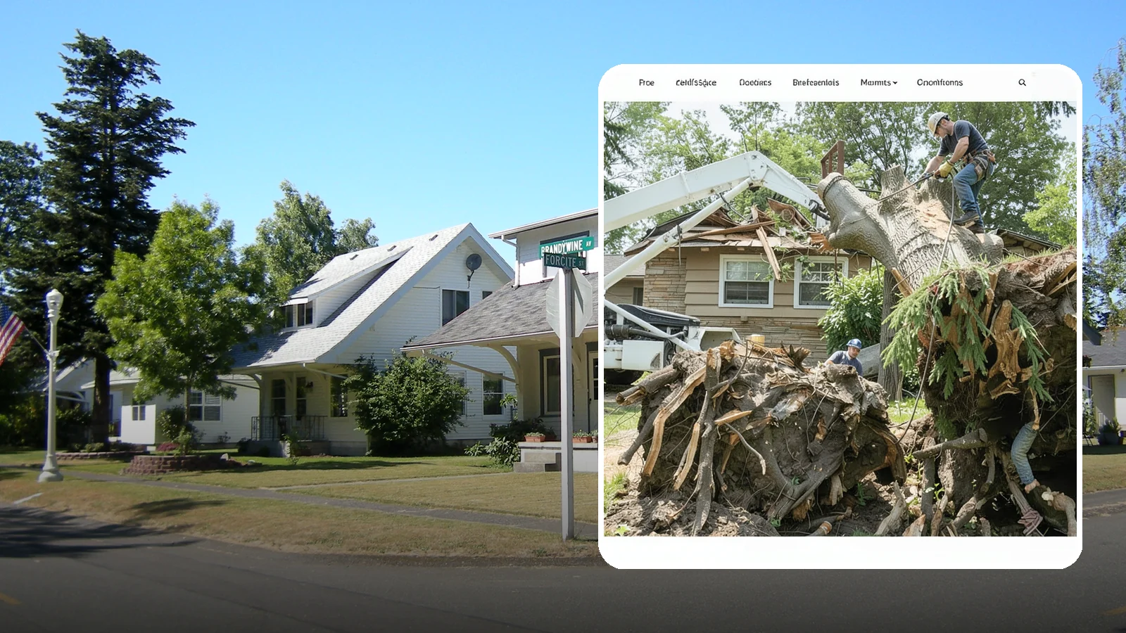 Confined-space tree removal in DuPont, Pierce County, WA - The careful dismantling of trees in tight or restricted areas.