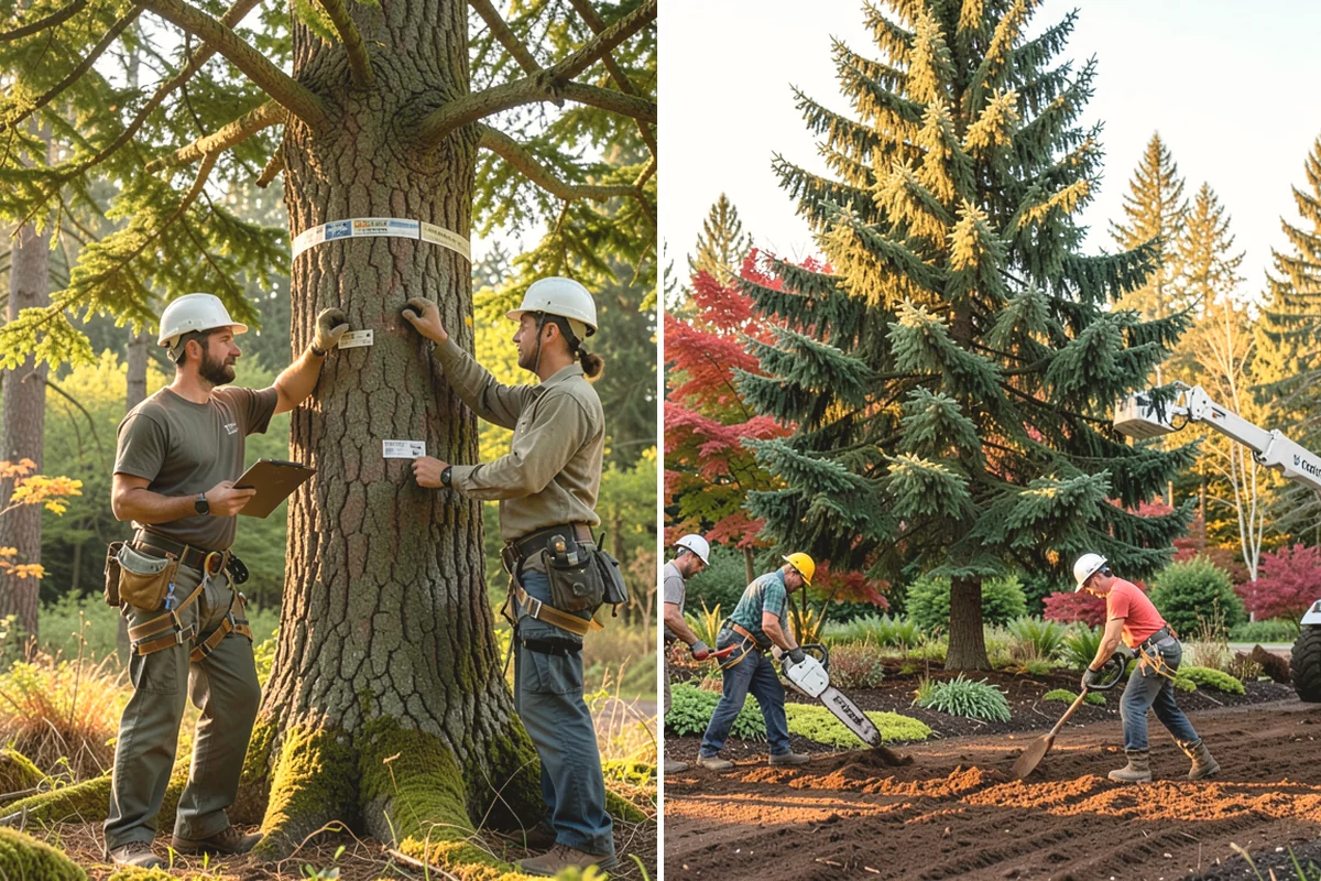 Confined-space tree removal in Duvall, King County, WA - On-site assessment and hazard evaluation