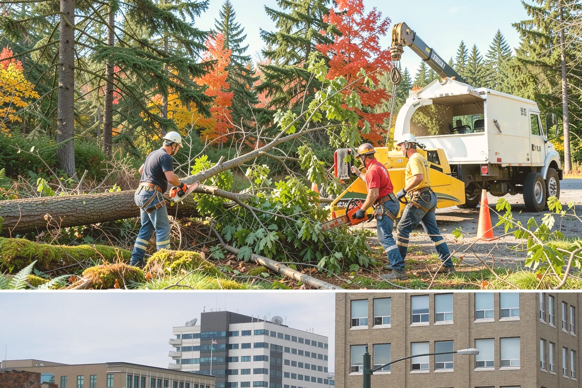 Confined-space tree removal in Everett, Snohomish County, WA - This service can be performed year-round in the Puget Sound climate but requires extra caution during wet seasons when ground...