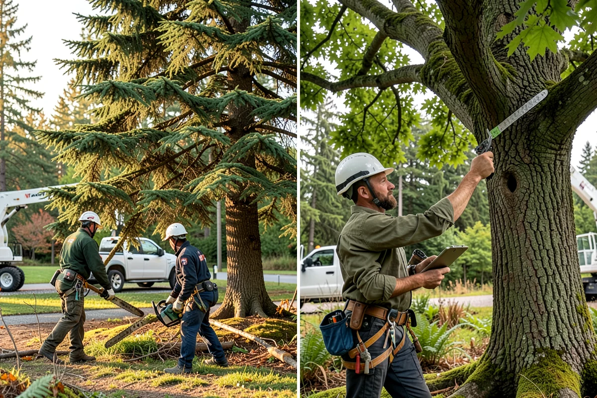 Confined-space tree removal in Federal Way, King County, WA - On-site assessment and hazard evaluation