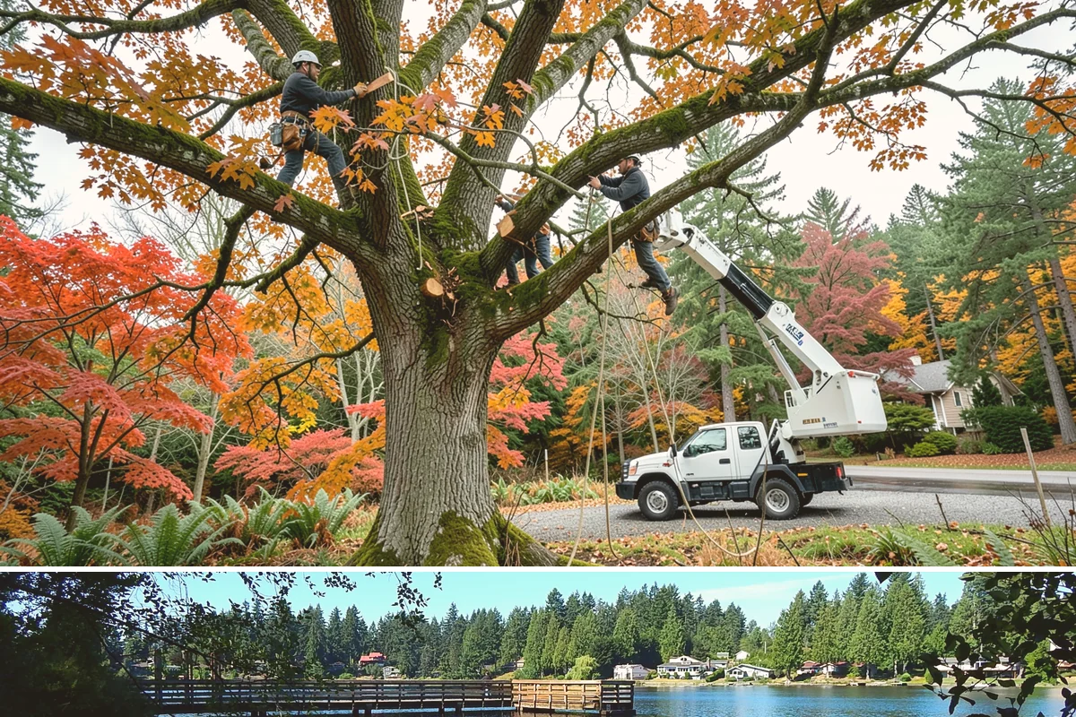 Confined-space tree removal in Federal Way, King County, WA - This service can be performed year-round in the Puget Sound climate but requires extra caution during wet seasons when ground...