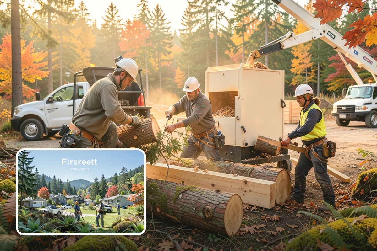 Confined-space tree removal in Fircrest, Pierce County, WA - Removes safety hazards and reduces liability