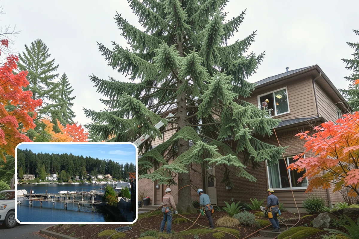 Confined-space tree removal in Gig Harbor, Pierce County, WA - Removes safety hazards and reduces liability