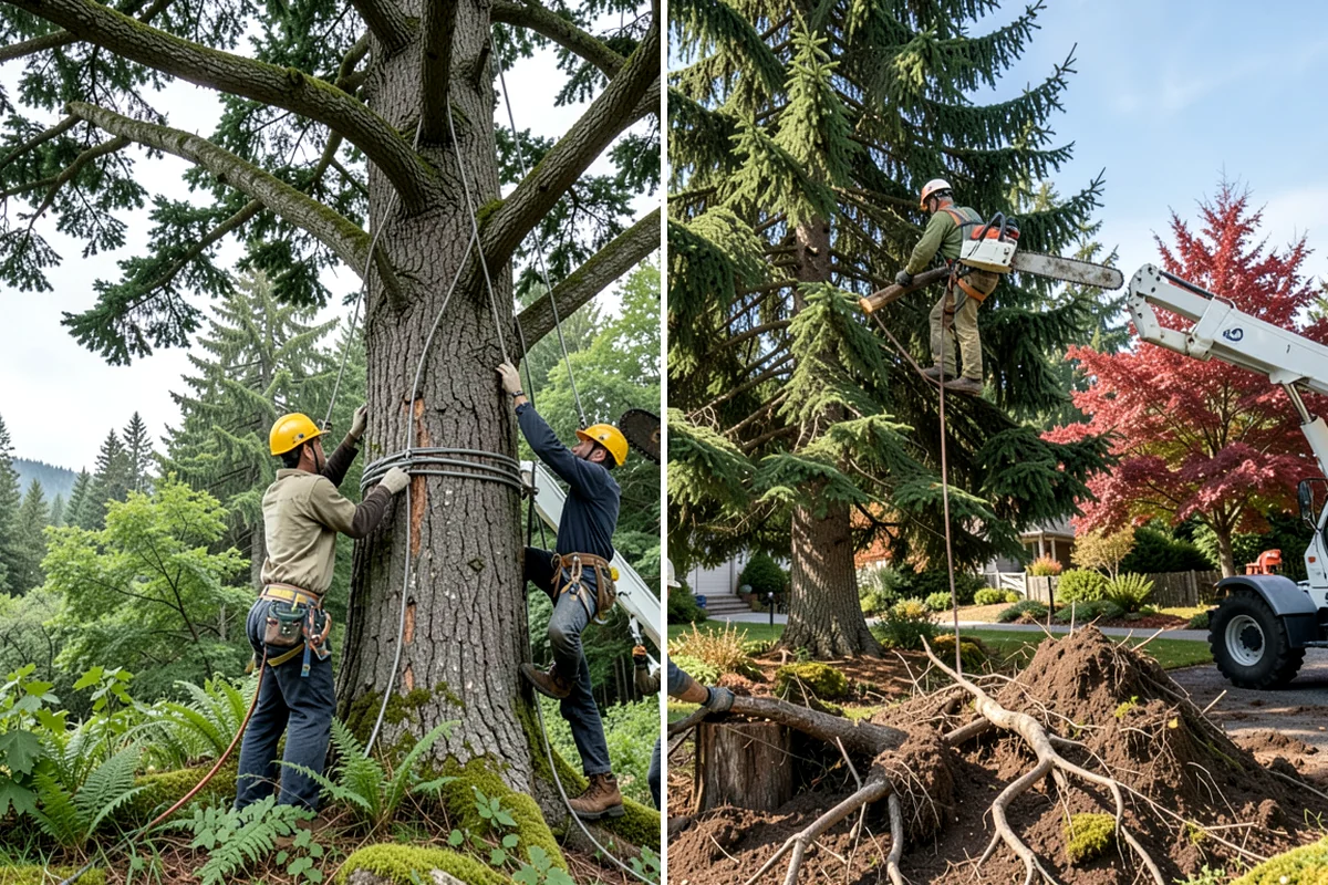 Confined-space tree removal in Gig Harbor, Pierce County, WA - On-site assessment and hazard evaluation