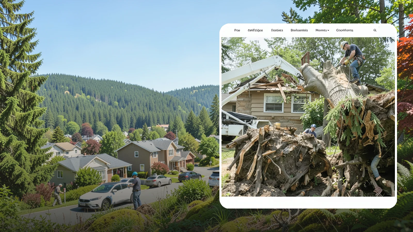Confined-space tree removal in Index, Snohomish County, WA - The careful dismantling of trees in tight or restricted areas.