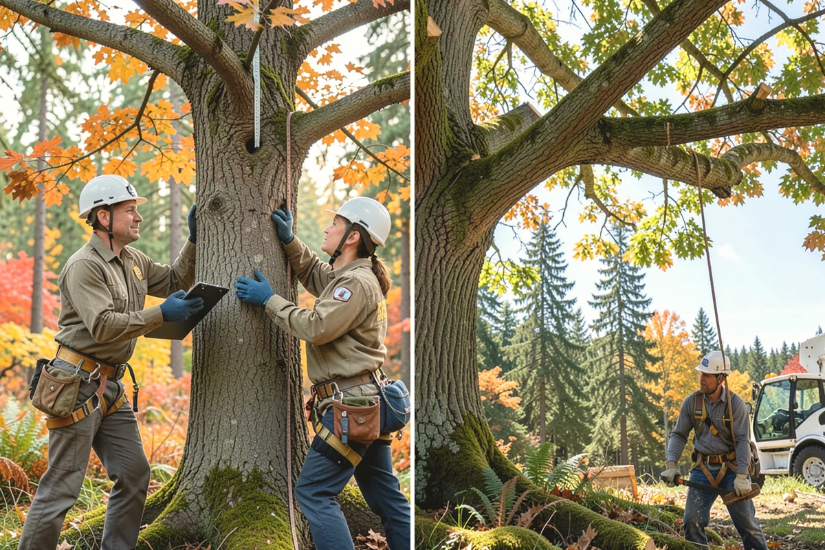 Confined-space tree removal in Issaquah, King County, WA - On-site assessment and hazard evaluation