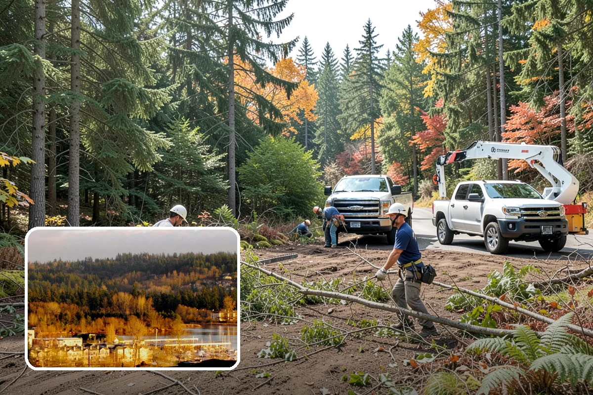 Confined-space tree removal in Kenmore, King County, WA - Removes safety hazards and reduces liability