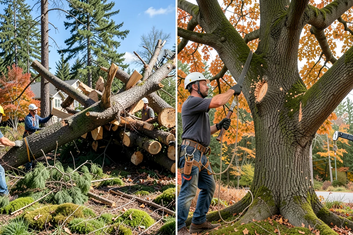 Confined-space tree removal in Kenmore, King County, WA - On-site assessment and hazard evaluation