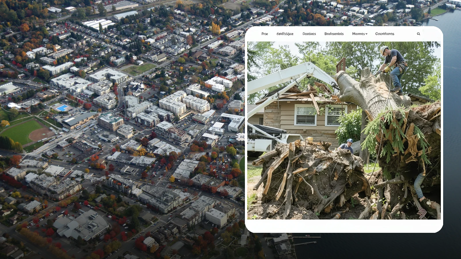 Confined-space tree removal in Kirkland, King County, WA - The careful dismantling of trees in tight or restricted areas.
