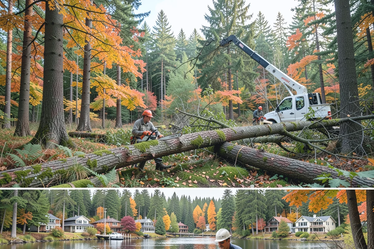Confined-space tree removal in La Conner, Skagit County, WA - This service can be performed year-round in the Puget Sound climate but requires extra caution during wet seasons when ground...