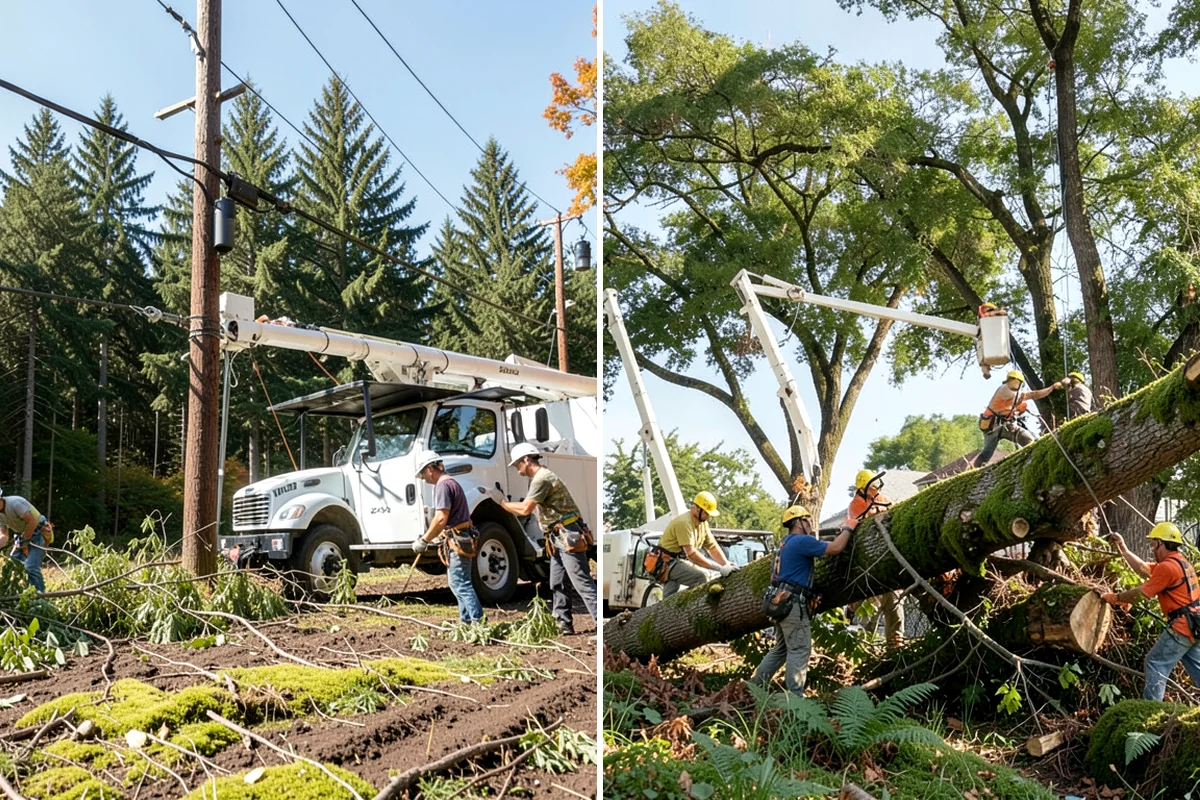 Confined-space tree removal in Lake Forest Park, King County, WA - On-site assessment and hazard evaluation