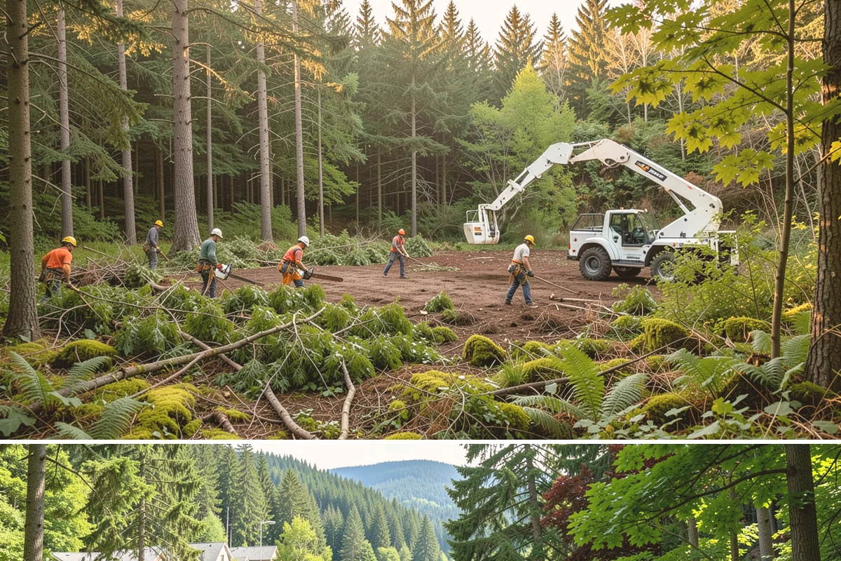 Confined-space tree removal in Lake Forest Park, King County, WA - This service can be performed year-round in the Puget Sound climate but requires extra caution during wet seasons when ground...