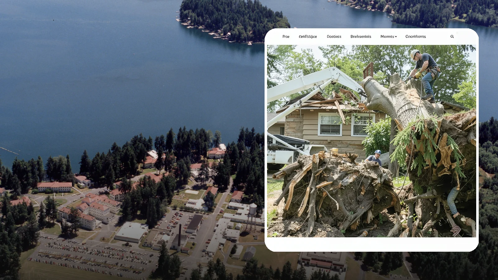 Confined-space tree removal in Lakewood, Pierce County, WA - The careful dismantling of trees in tight or restricted areas.