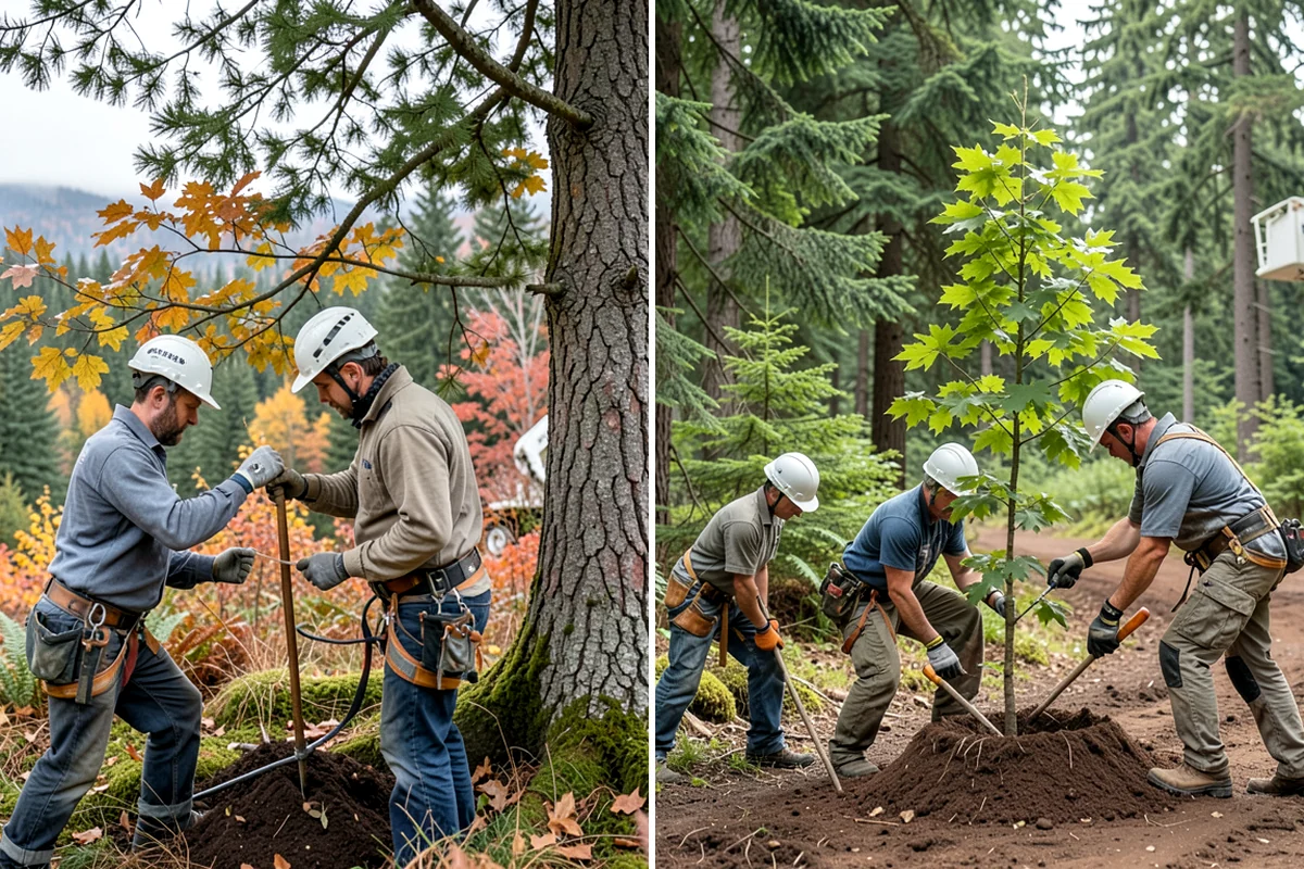 Confined-space tree removal in Lakewood, Pierce County, WA - On-site assessment and hazard evaluation