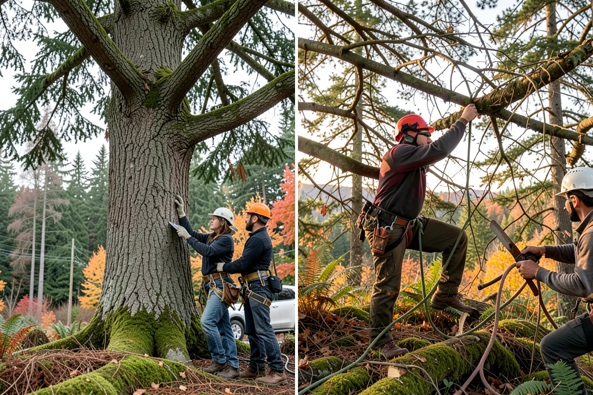 Confined-space tree removal in Maple Valley, King County, WA - On-site assessment and hazard evaluation
