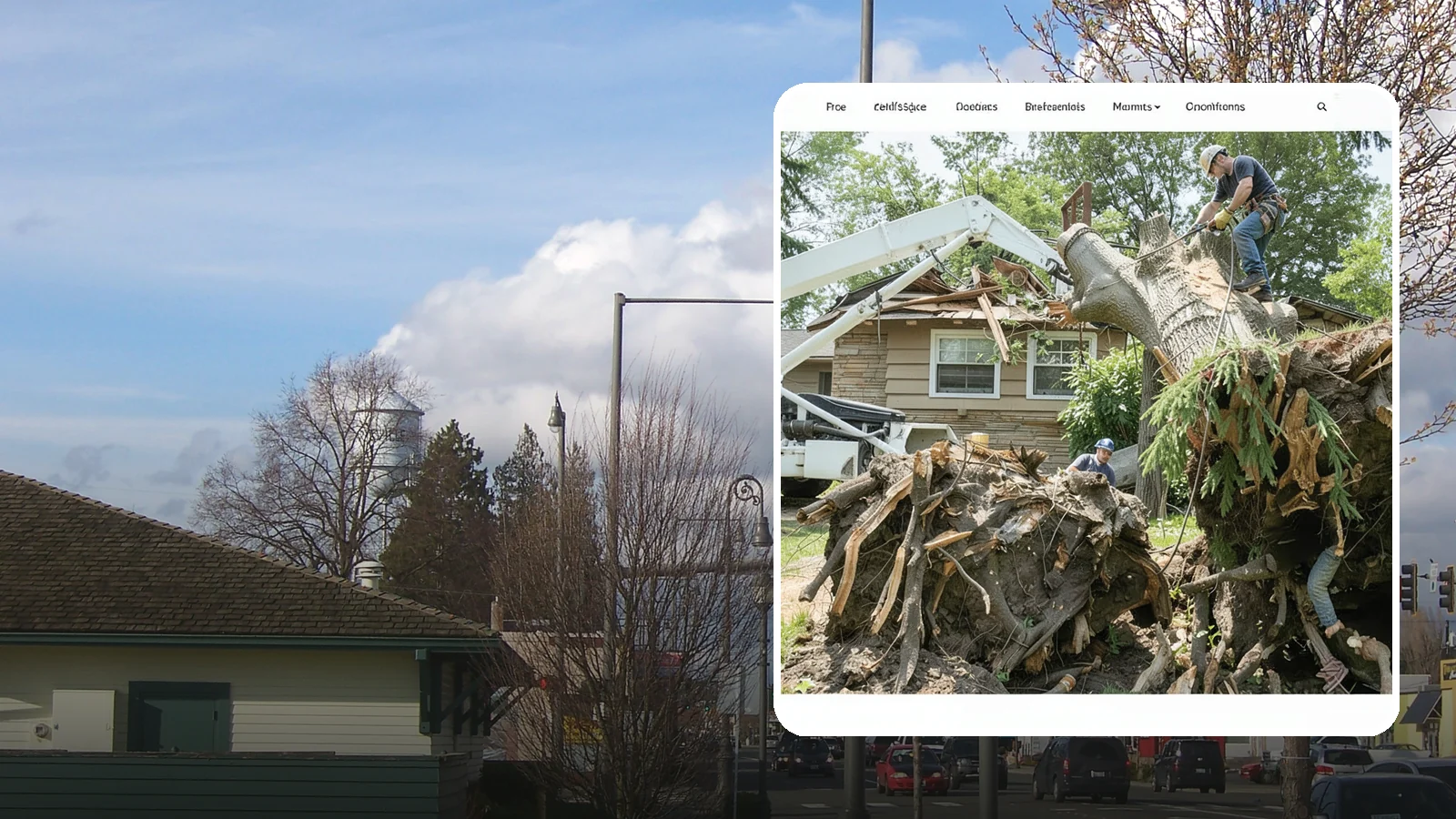 Confined-space tree removal in Marysville, Snohomish County, WA - The careful dismantling of trees in tight or restricted areas.