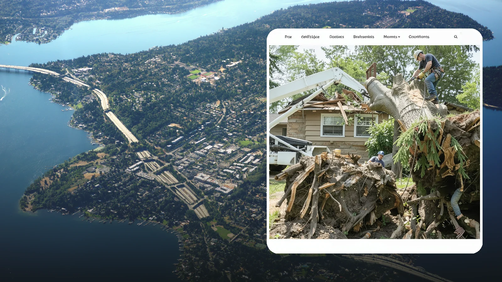 Confined-space tree removal in Mercer Island, King County, WA - The careful dismantling of trees in tight or restricted areas.