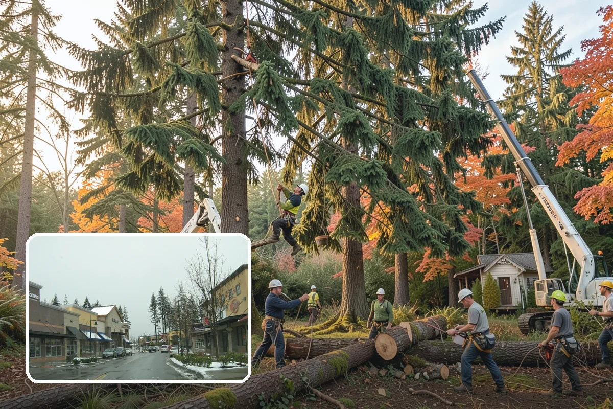 Confined-space tree removal in Mill Creek, Snohomish County, WA - Removes safety hazards and reduces liability
