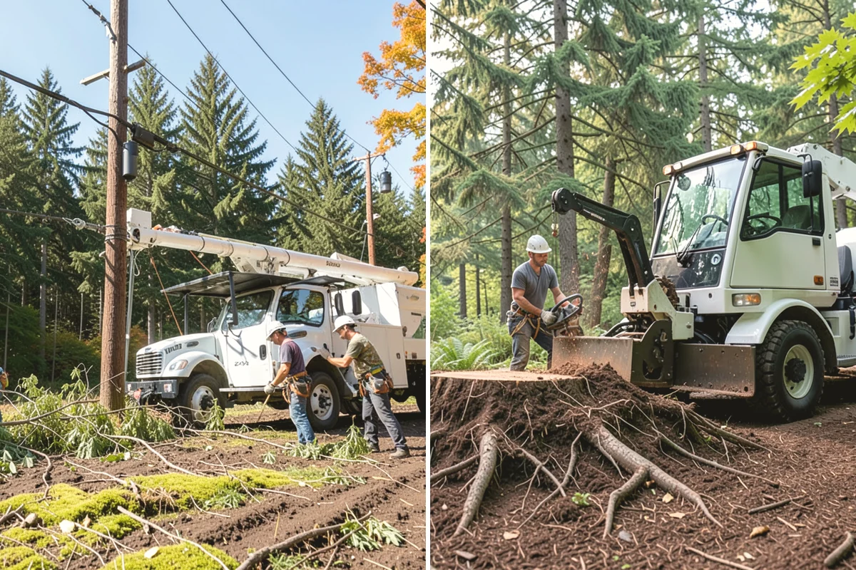 Confined-space tree removal in Mill Creek, Snohomish County, WA - On-site assessment and hazard evaluation