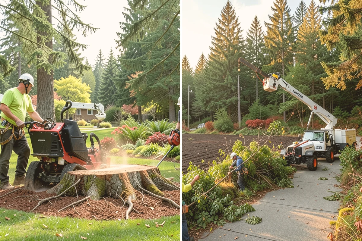 Confined-space tree removal in Milton, King County, WA - On-site assessment and hazard evaluation