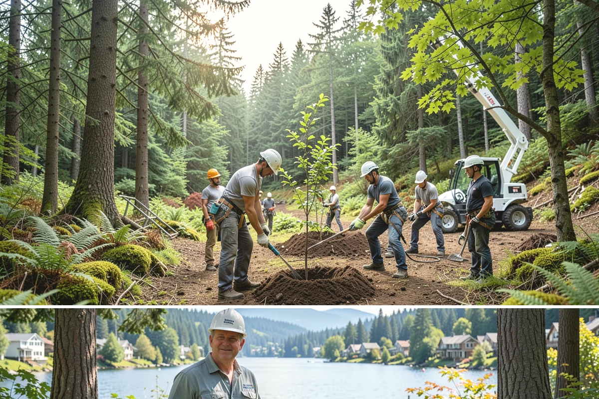 Confined-space tree removal in Milton, King County, WA - This service can be performed year-round in the Puget Sound climate but requires extra caution during wet seasons when ground...