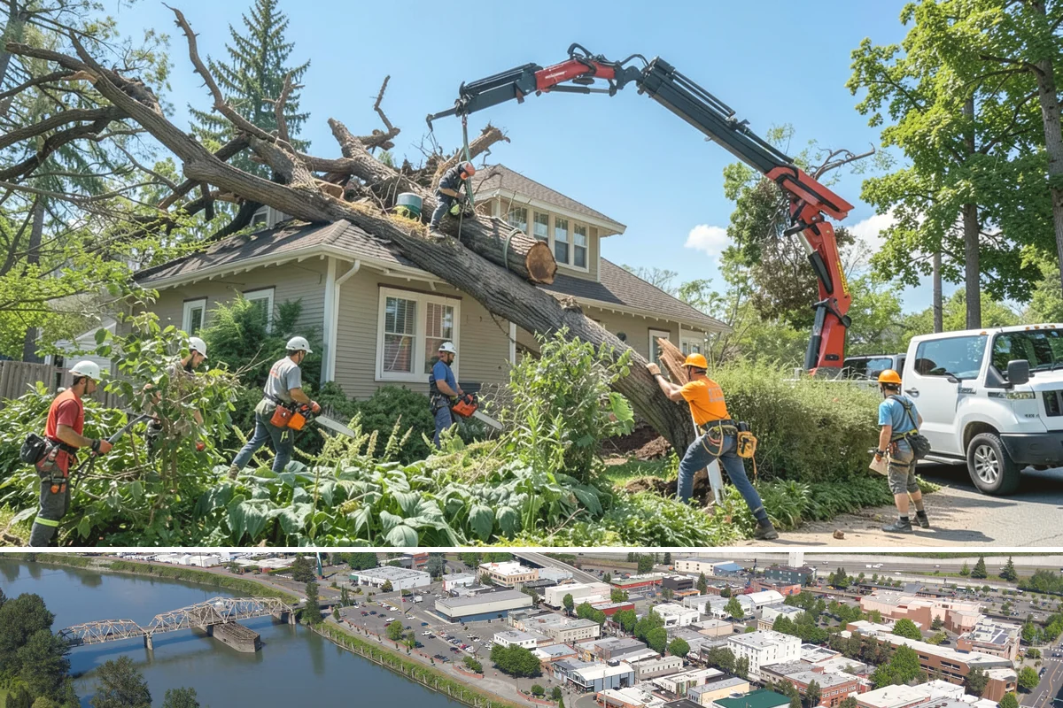 Confined-space tree removal in Mount Vernon, Skagit County, WA - This service can be performed year-round in the Puget Sound climate but requires extra caution during wet seasons when ground...