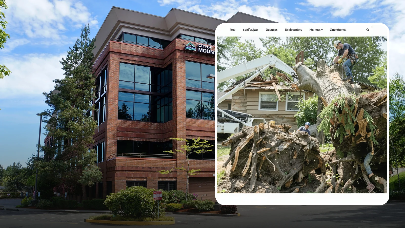 Confined-space tree removal in Mountlake Terrace, Snohomish County, WA - The careful dismantling of trees in tight or restricted areas.