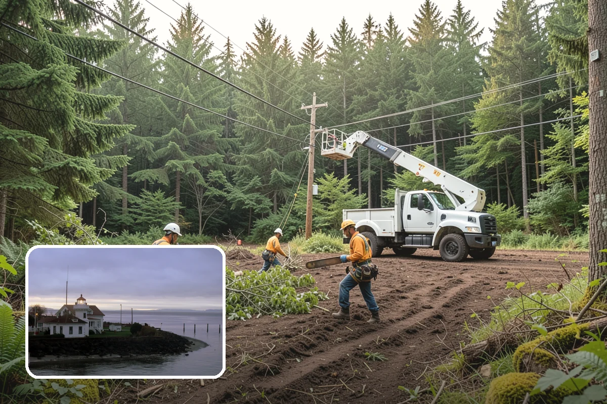 Confined-space tree removal in Mukilteo, Snohomish County, WA - Removes safety hazards and reduces liability