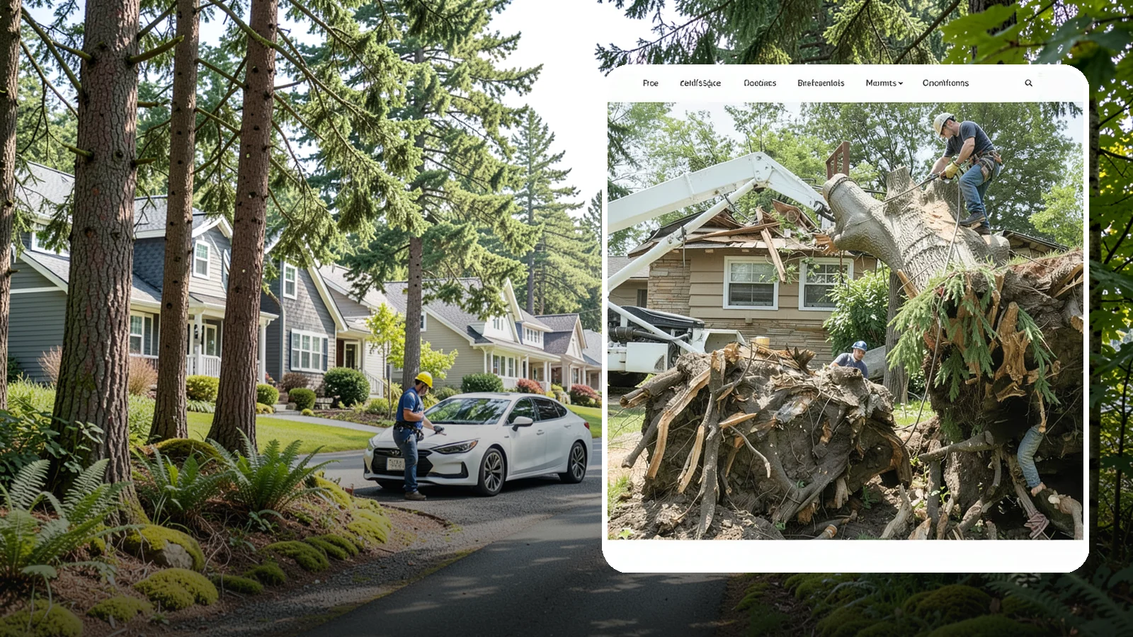 Confined-space tree removal in Normandy Park, King County, WA - The careful dismantling of trees in tight or restricted areas.