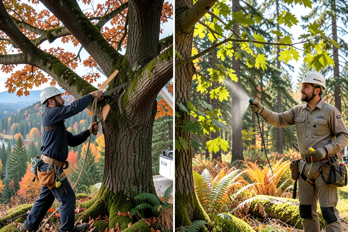 Confined-space tree removal in Normandy Park, King County, WA - On-site assessment and hazard evaluation