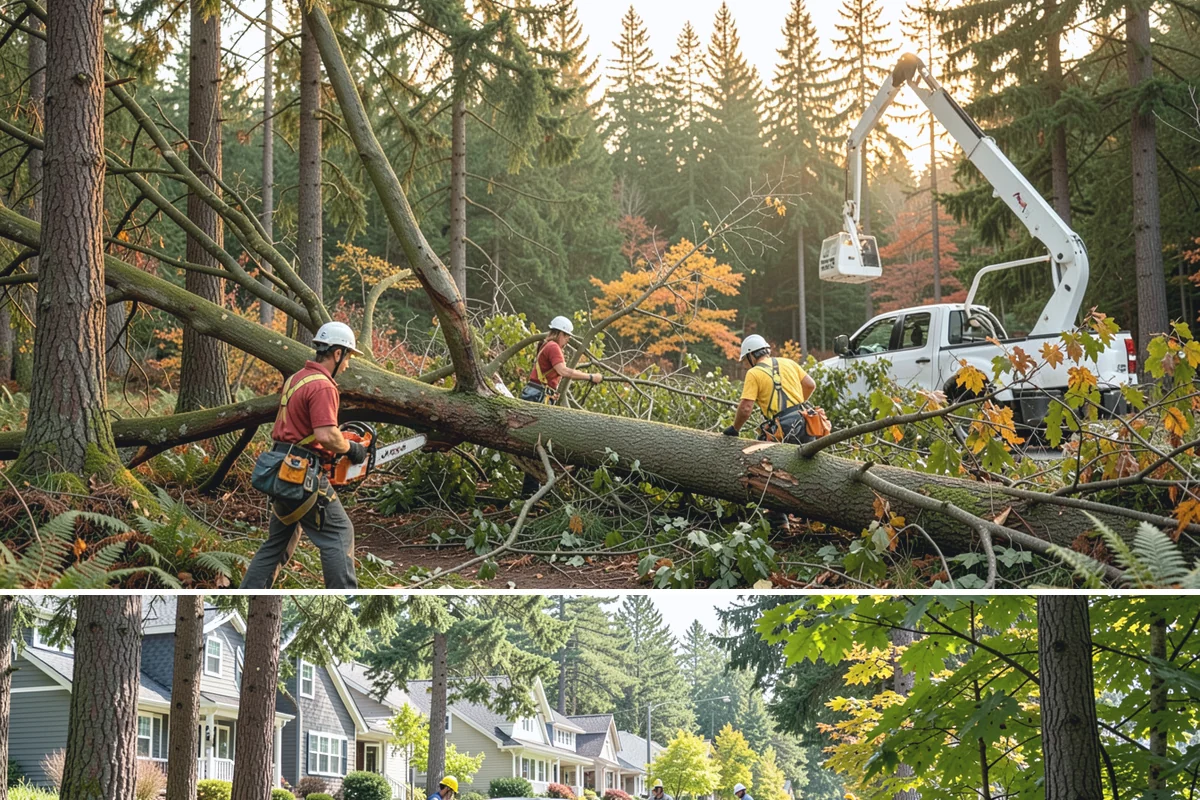 Confined-space tree removal in Normandy Park, King County, WA - This service can be performed year-round in the Puget Sound climate but requires extra caution during wet seasons when ground...