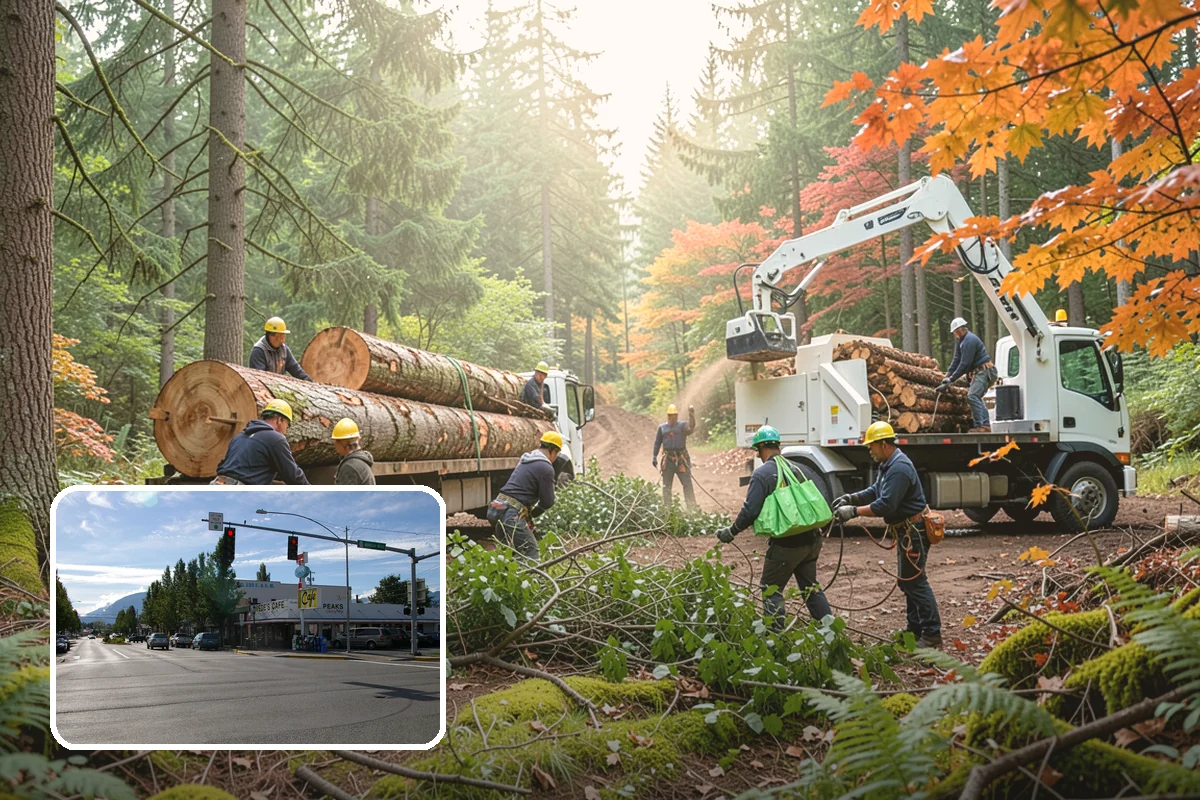 Confined-space tree removal in North Bend, King County, WA - Removes safety hazards and reduces liability